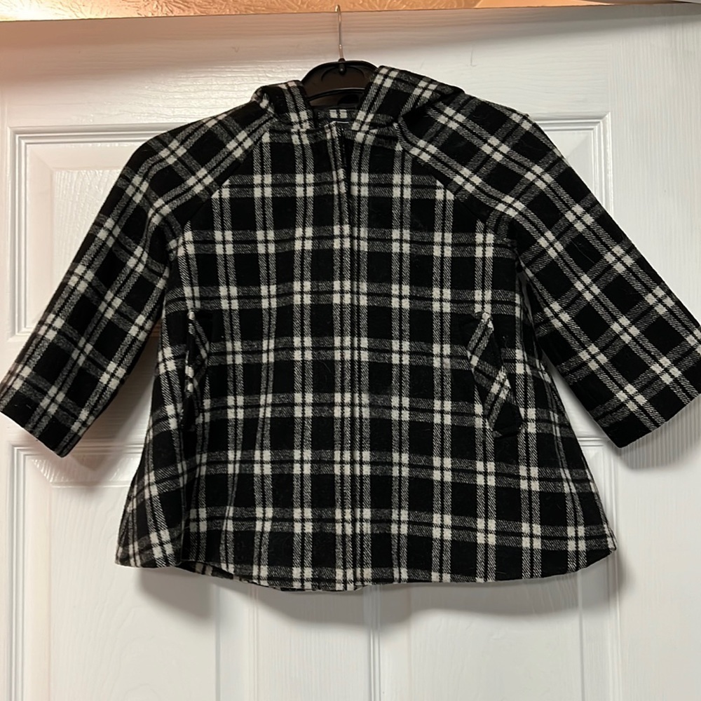 Baby Gap Plaid Coat Wool Blend with Hood 3 Years - Picture 1 of 5